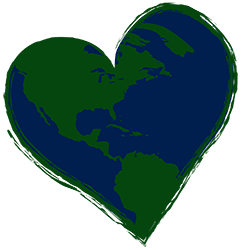 Earth map as a heart